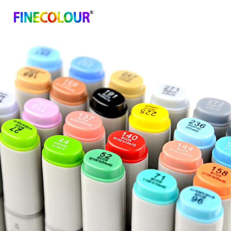 Finecolour ef100 caneta marcadora colorida, canetinha a base de álcool marcador artístico 5/8 cores conjunto mangá para desenho