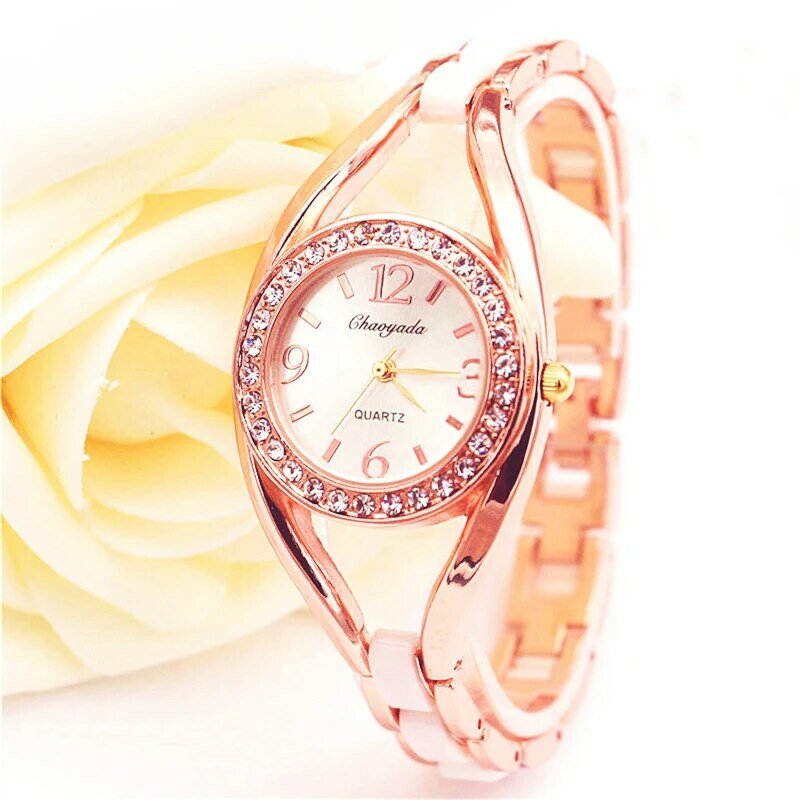 Relógio feminino quartz, pulseira de relógio