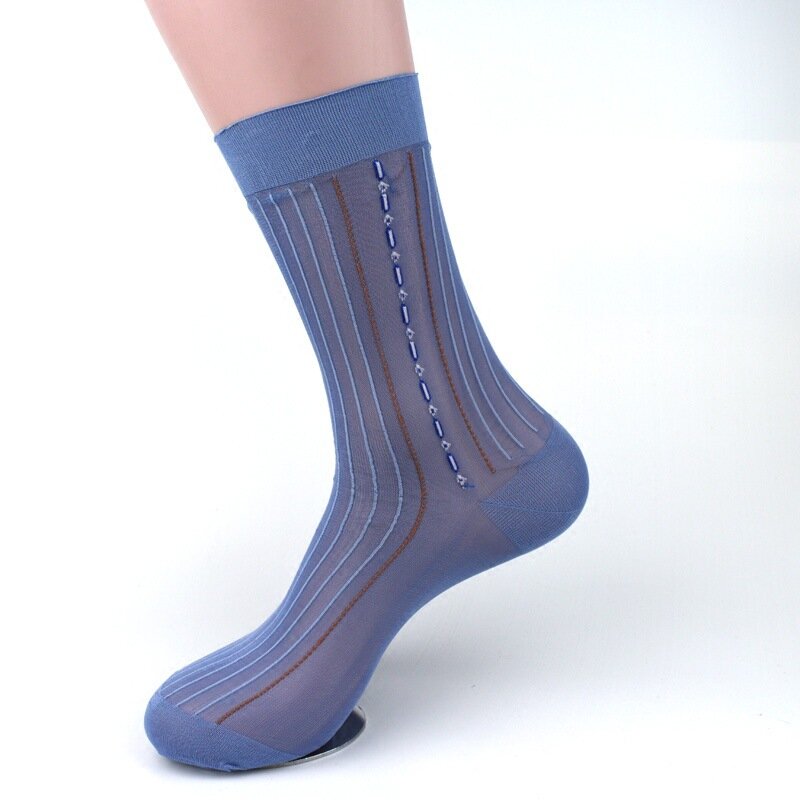 Verdical – chaussettes d'été en Nylon pour hommes, 10 paires/lot, grandes tailles, fines et respirantes, en soie, pour le travail, pour tenue de soirée
