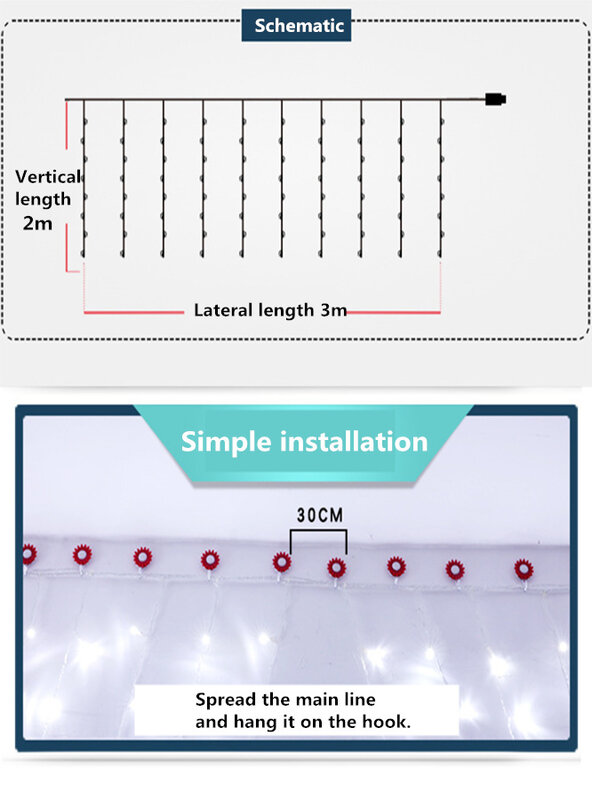 3x2m USB fernbedienung Eiszapfen String Lichter weihnachten Fee Lichter Dekoration Wasserdichte LED Kupferdraht LED String lichter
