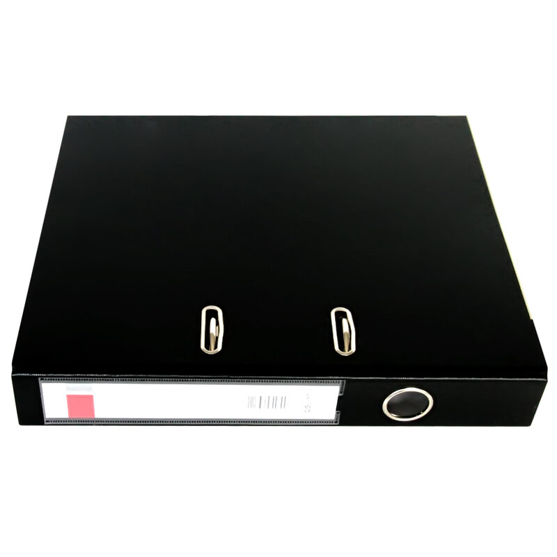 Palanca A4 de PVC negra, productos de llenado de archivos de arco, suministros de oficina, soporte de documentos, 215x310x55mm