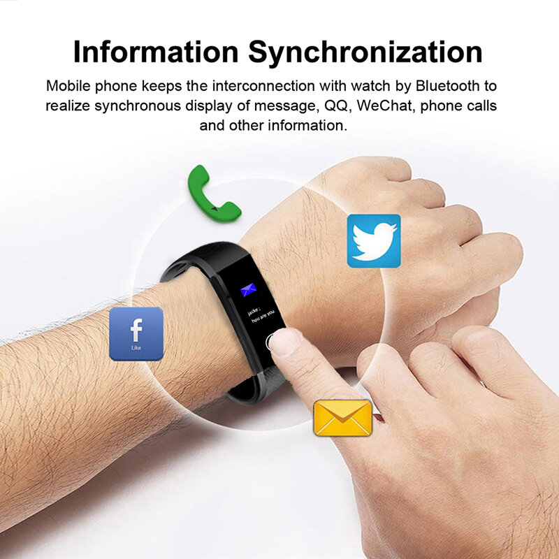 LIGE 2020 Neue Fitness Tracker Sport Smart Armband IP67 Wasserdichte Uhr Herz Rate Pedometer Smart Armband Für Android ios