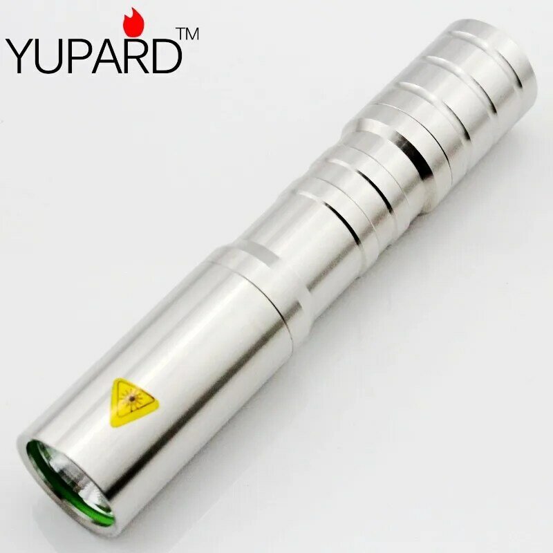 YUPARD 500Lm Q5 LED Torch Light LED bright Flashlight Stainless Shell 18650 rechargeable battery outdoor sport fishing camping