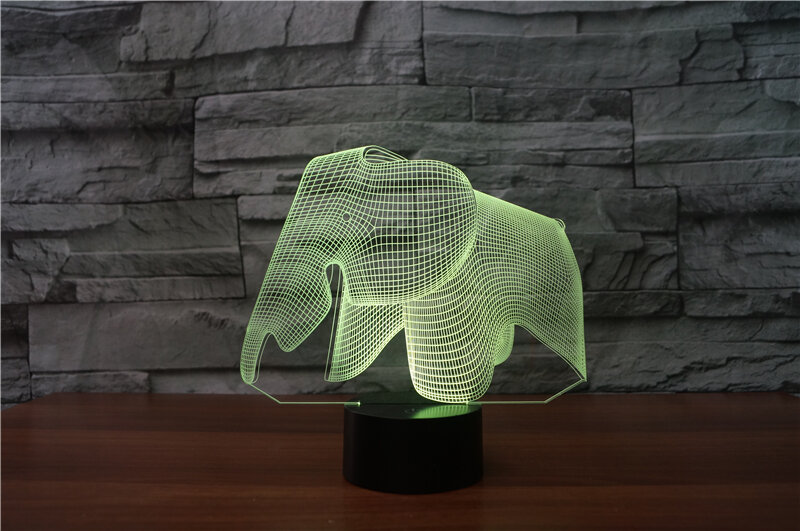 Creatieve 3D licht Papier Cut Olifant Nachtlampje 7 Kleuren Veranderen acryl LED Tafellamp USB licht Slaapkamer als Gift voor Decoratie