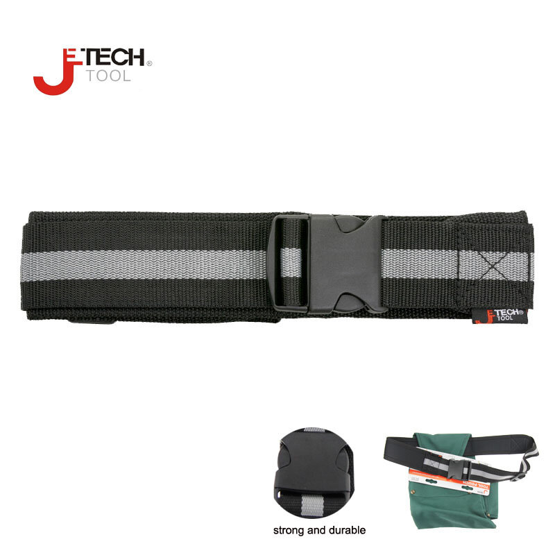 Jetech 2 1/4 "กว้างไนลอนปรับเบาะ electrician เอวเข็มขัดเครื่องมือช่างไม้ออกกำลังกายเข็มขัดสีดำสำหรับเครื่องมือกระเป๋า