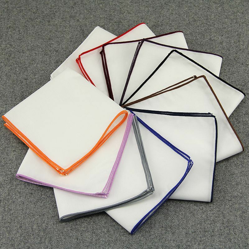 SHENNAIWEI Nieuwe stijlvolle Katoen vierkante witte effen zakdoek