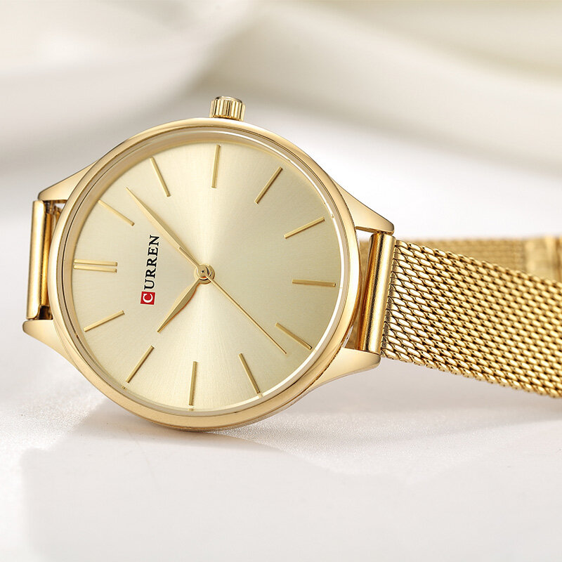 CURREN-Relojes de pulsera de estilo Simple para mujer, reloj de pulsera de cuarzo, regalos para mujer