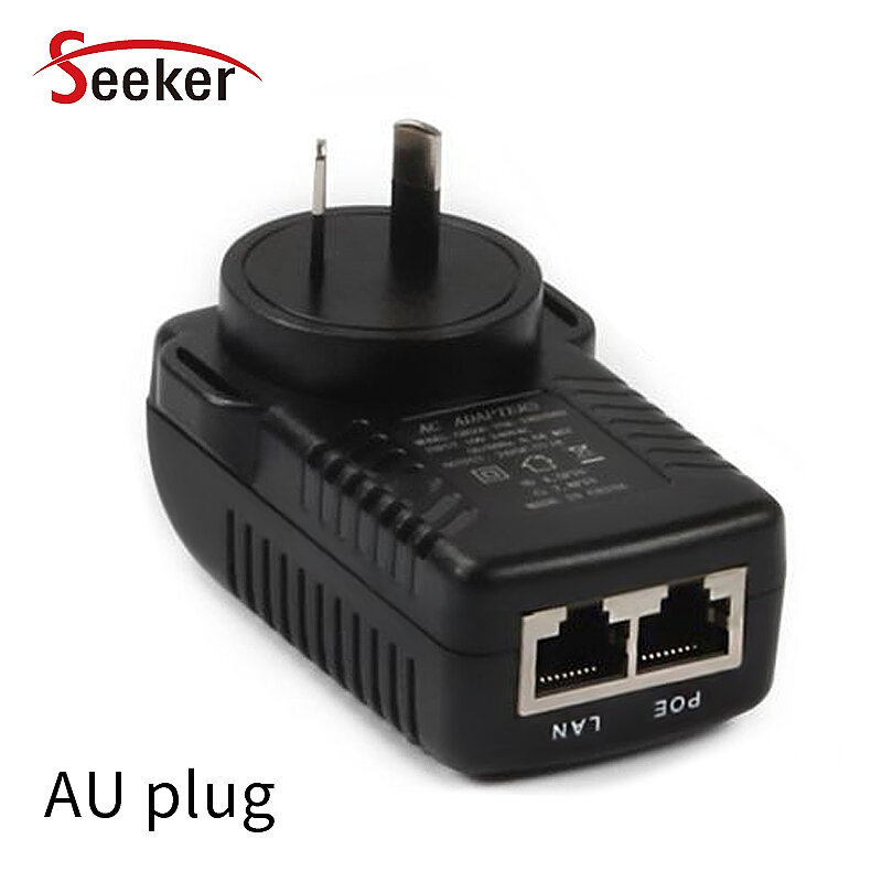 Free Shipping Seeker 48V DC 0.5A POE Injector for CCTV POE IP Camera POE Switch Ethernet Power Adapter EU/UK/US/AU plug Optional