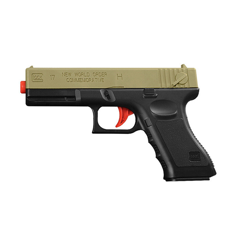 Pistola Glock de plástico para niños que dispara bolas de gel, arma de juguete con funda, 2 unidades
