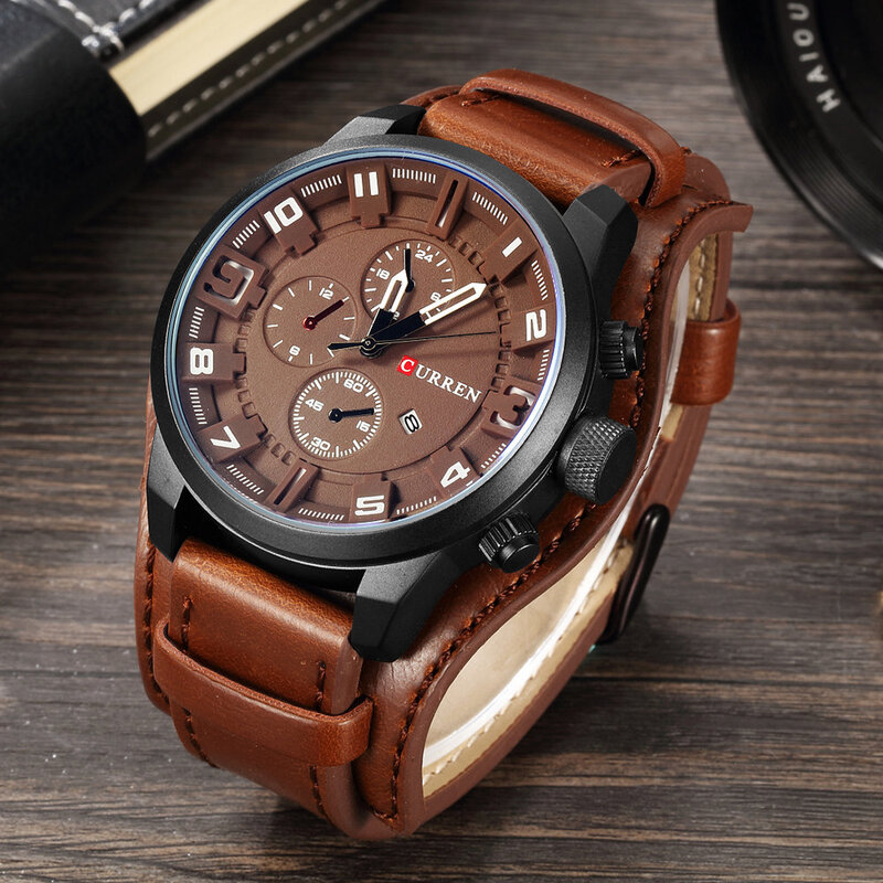 CURREN Top Brand Luxury Mens Watch Men Watches Male Casual Quartz Wristwatch Leather Military Waterproof Clocks Sport Clock 8225