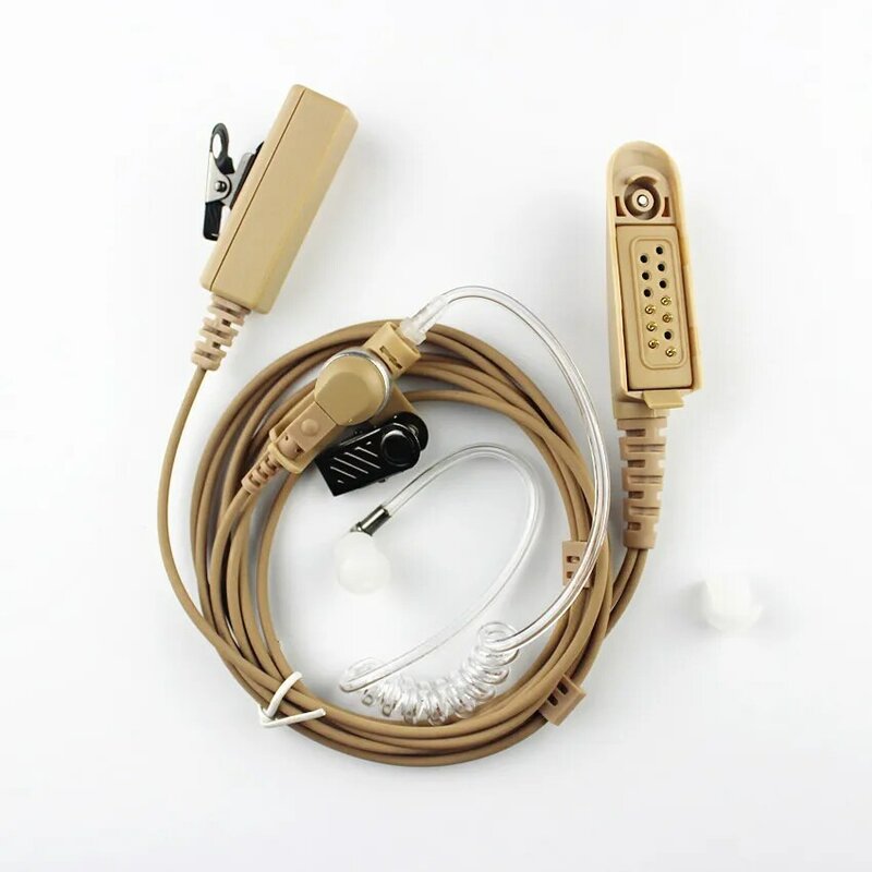 Beige Flesh Color Covert Acoustic Tube Earpiece Headset Mic for Motorola Radio HT750 GP328 GP329 GP338 GP339 MTX850 PRO5150