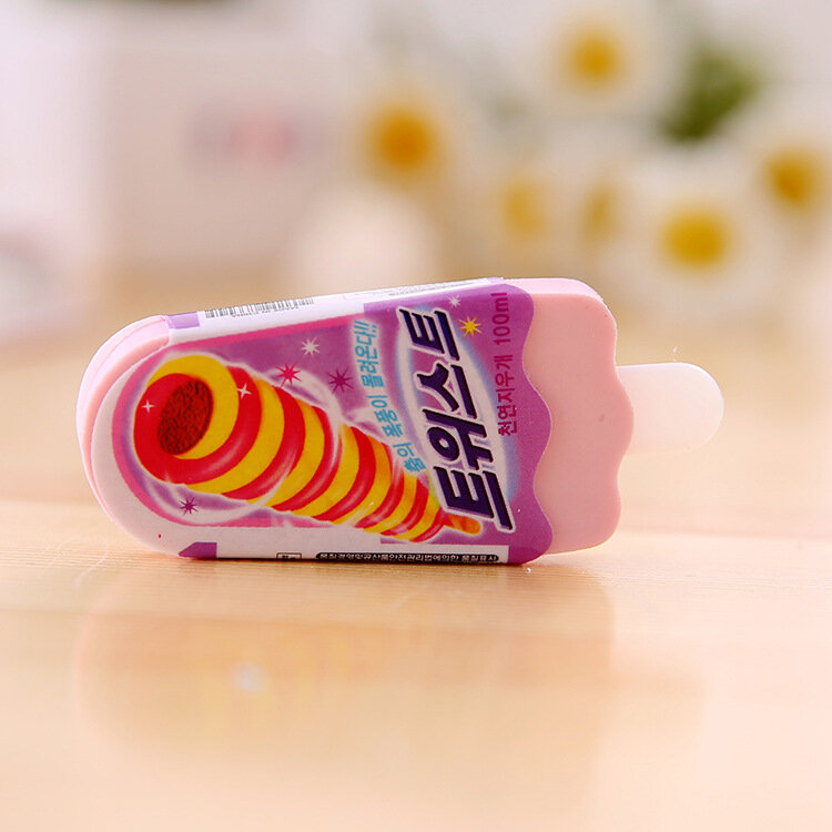 Summer Ice Cream Eraser Student Rubber Stationery Wholesale Stationary School Supplies Eraser