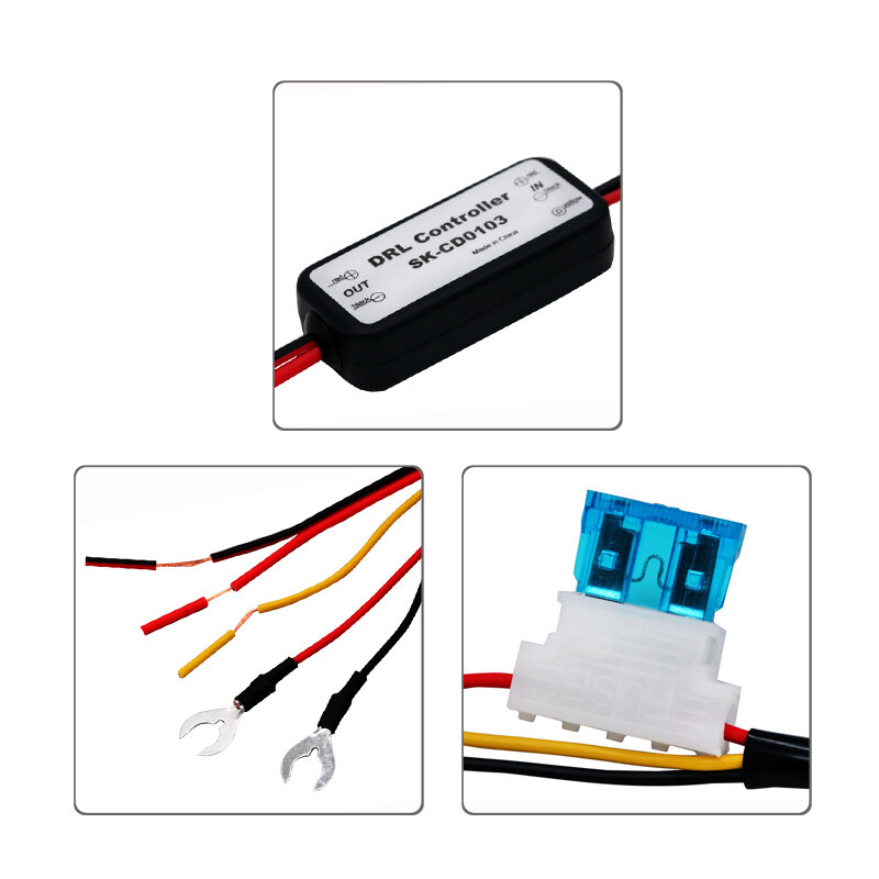 Car LED Daytime Running Light DRL Controller Auto Relay Harness Dimmer On/Off 12-18V car accessories
