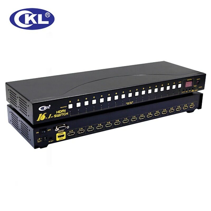 Металлический автоматический HDMI переключатель CKL с 16 портами, 1080P, ИК-пульт дистанционного управления RS232, компьютерный и офисный автоматический сканер, HDMI переключатель 3D EDID HDCP, Поддержка порта
