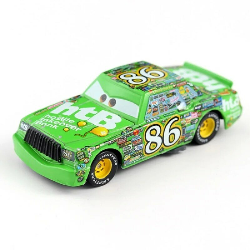 Cars 3 mobil Disney Pixar No.86 Chick Hicks mobil mainan Diecast 1:55 Lightning hadiah anak-anak McQueen gratis pengiriman