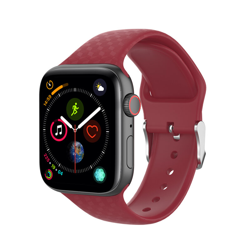 Pulseira de textura 3d para apple watch 4 5 banda 44mm 40mm 42mm 38mm correa pulseira de silicone para iwatch 5/4/3/2/1 borracha pulseira