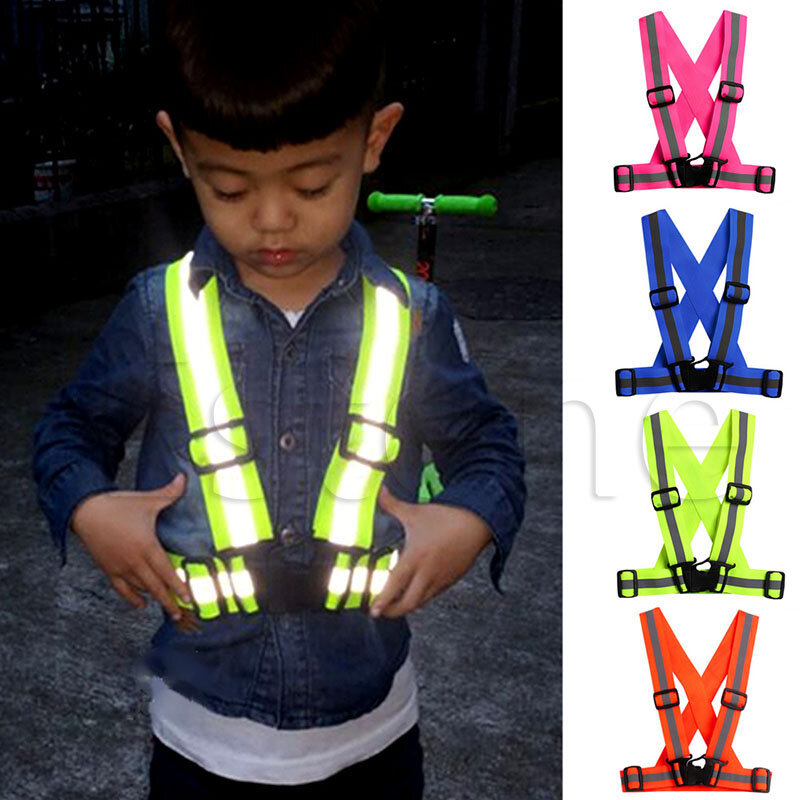 Gilet de sécurité pour enfants | Veste réfléchissante et réglable en sécurité, gilet rayé avec reflets pour la nuit, l'équitation et le cyclisme