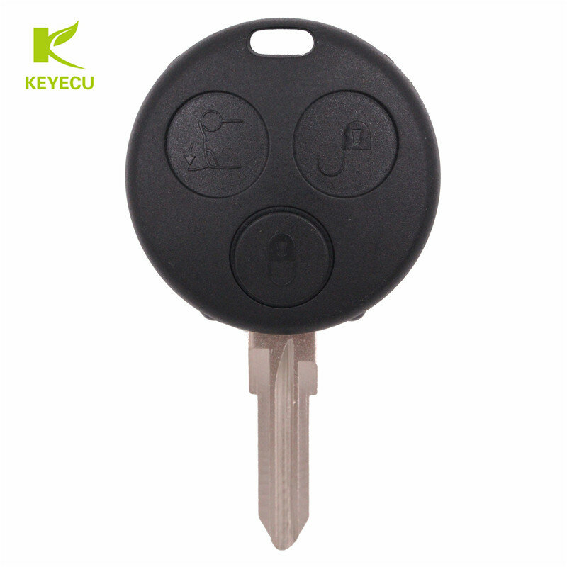 Keyecu-capa para chave remota de carro, para smart fortwo, forroadster, city, paixão 2000 a 2005, com 2 furos infravermelhos