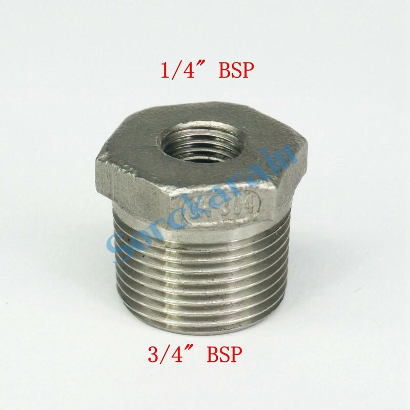 3/4" BSP Male  to 1/4" BSP Female 304 Stainless Steel Reducer  Reducing Bush adapter Fitting