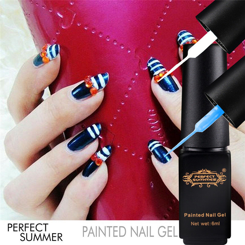 Gel Liner 24 colores de verano perfecto pintado puntear uñas de Gel, dibujo manicura UV Gel empapado de barniz de uñas DIY arte salón de laca