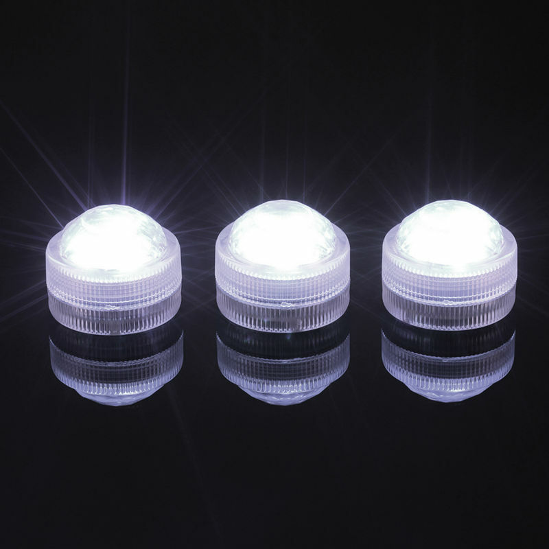 10 Buah/Lot Lampu Aksen LED Tahan Air Dioperasikan Baterai, Lampu Teh LED Tiga Dapat Ditenggelamkan dengan Remote untuk Dekorasi Pernikahan