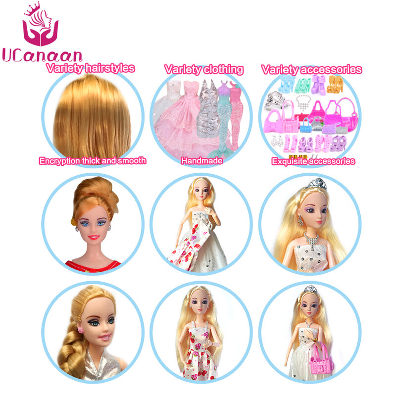 Muñeca con 83 accesorios para niñas, juguetes de moda, conjunto de muñecas de princesa