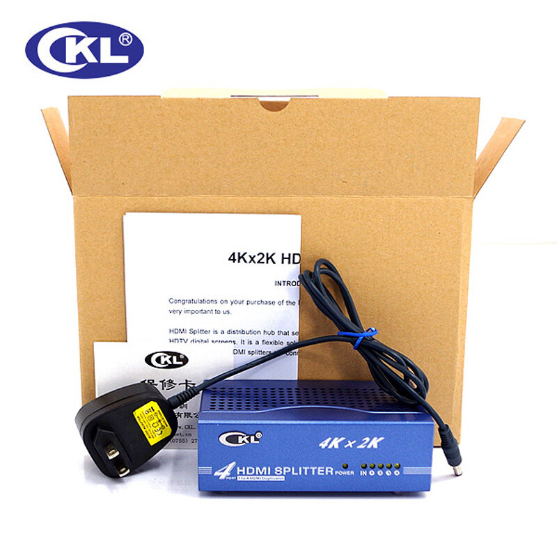 CKL HD-9442 4 port 3D HDMI 1.4v Splitter 1 in 4 out  1x4 HDMI Distributor HDTV 2Kx4K 4K*2KVedio