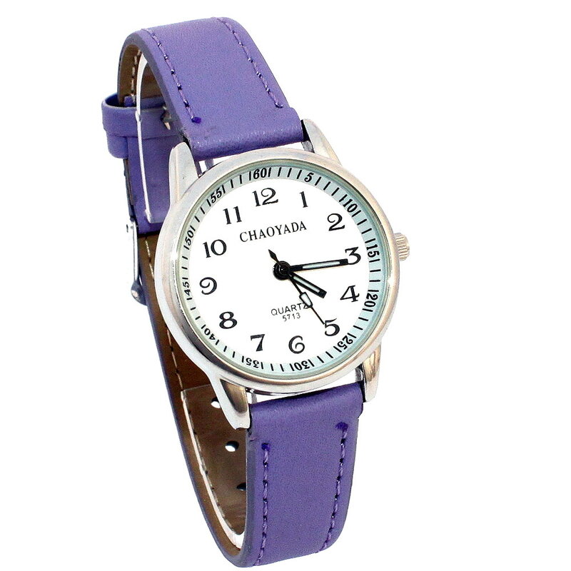 นาฬิกาข้อมือ chaoyada นาฬิกาเด็กผู้หญิงสายหนังเรียนรู้ Time นาฬิกาเด็กนักเรียนนาฬิกาข้อมือควอตซ์ Casual แฟชั่นเด็กของขวัญ