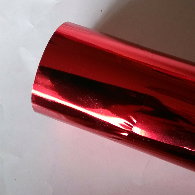 Lámina de estampado en caliente de 21cm x 120m, color rojo metálico, prensa en caliente en tarjeta de papel o materiales plásticos, película de estampado térmico