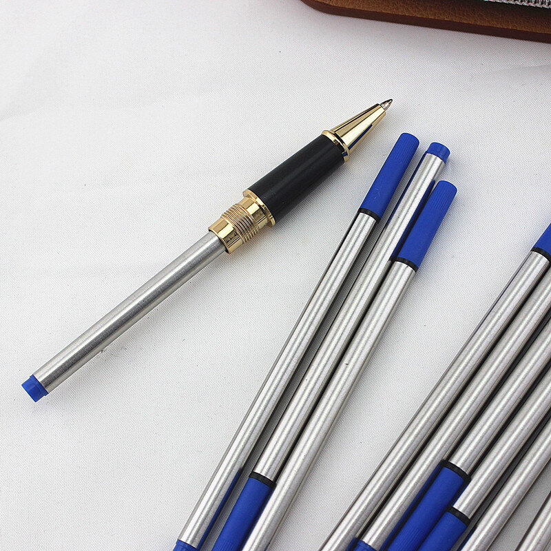 JINHAO Padrão Caneta Esferográfica Recarga, tinta preta e azul, Caneta Rollerball, Escritório e Acessórios Escolares, 0,5mm, 10Pcs