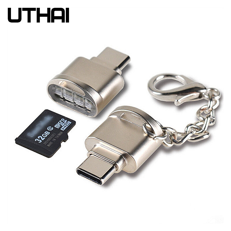 UTHAI C09 Mini Type C USB3.1 lecteur de carte Micro SD TF adaptateur de carte mémoire pour Macbook ou Smartphone avec Interface USB C