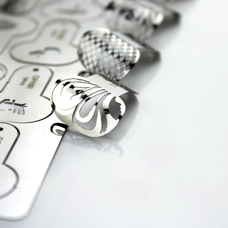Трафареты металлические для маникюра OPHIR, 30 шт., аэрограф для дизайна ногтей листов, инструменты для рисования ногтей _ OP1