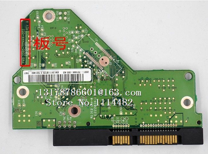 Placa lógica PCB HDD 2060-701444-003 REV A para WD 3,5 SATA, reparación de disco duro, recuperación de datos 2060-701444-003