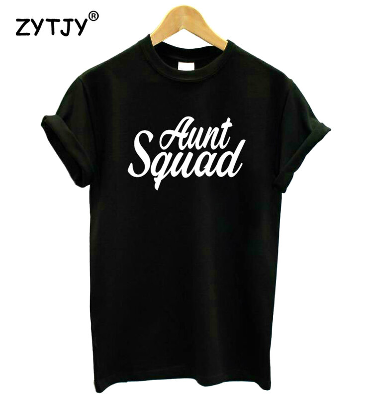 Camiseta con estampado de letras de la tía SQUAD para mujer, camiseta divertida de algodón para mujer, camiseta Hipster Tumblr, HH-200 de envío directo