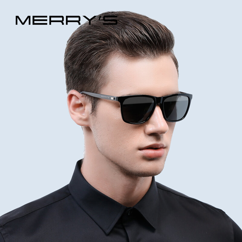MERRYS Kacamata Hitam Pria/Wanita Klasik Kacamata Hitam Kotak Uniseks untuk Mengemudi Memancing UV400 S8286