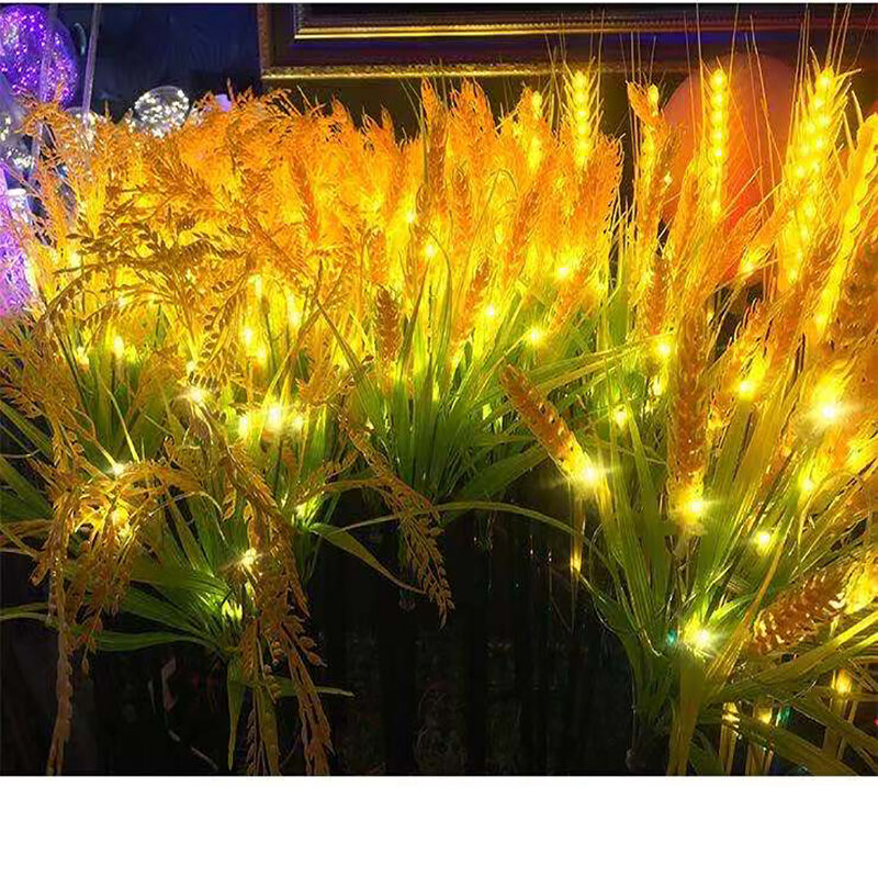 30/50 pçs led luz da orelha de trigo ao ar livre gramado quadrado villa parque iluminação turismo cultural paisagem energia solar lâmpada plantio de arroz