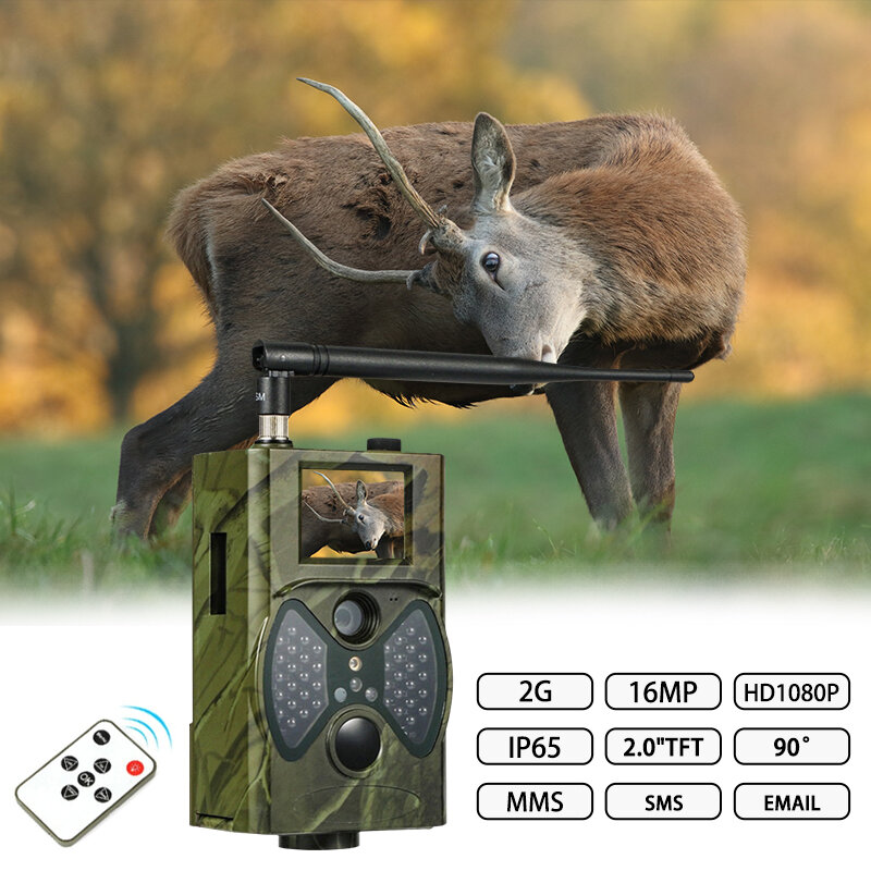 กลางแจ้ง2G HC300M 1080P Cellular Trail กล้องป่า Trap เกมการมองเห็นได้ในเวลากลางคืนการล่าสัตว์ความปลอดภัยไร้สายกันน้ำ Motion เปิดใช้งาน