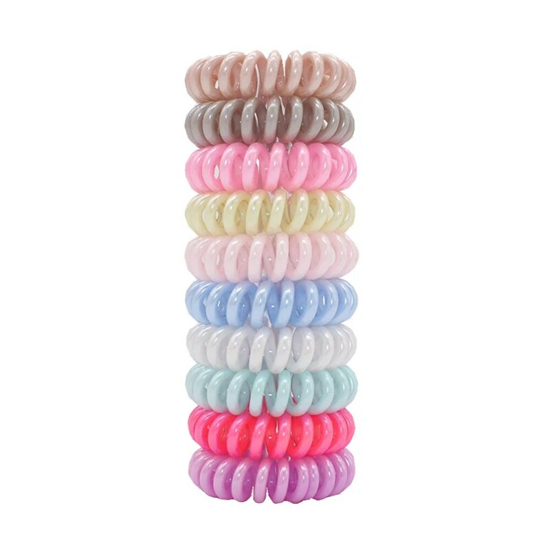 Bandas elásticas de plástico para el pelo, cintas finas para el pelo, colores dulces, lazos para el pelo