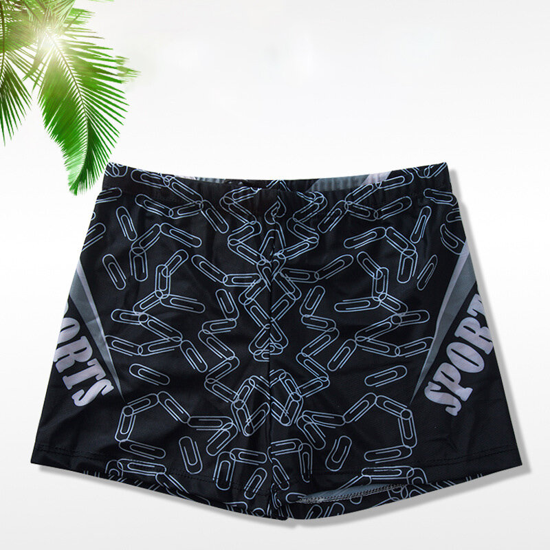 2020 New Style Swimming Trunks Men's Fashion Large Size Printed Boxer Slim Fit with Lace-up High Elastic Loose-Fit Sports Swimmi