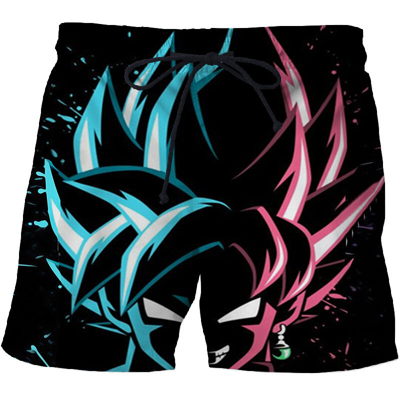 Calças de praia de verão masculino dragon ball série shorts 3d impresso troncos de natação de secagem rápida calções confortáveis 2020 novo