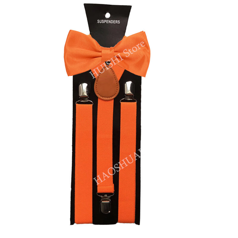 Подтяжки HUISHI с галстуком-бабочкой для мужчин и женщин, модные регулируемые Свадебные и банкетные аксессуары, черный цвет
