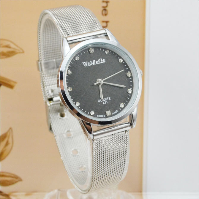 Womage Women Watches Fashion Casual Womens Watches Stainless Steel Mesh Band Quartz Watch Reloje Mujer Relogio Feminino hodinky
