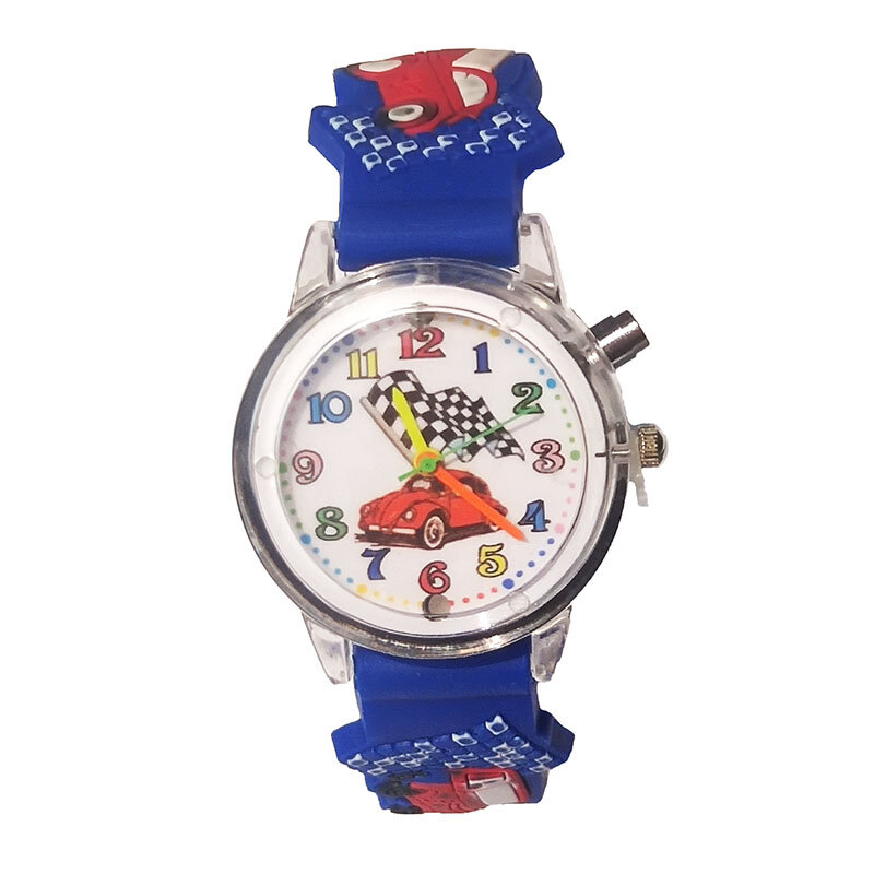 Carros dos desenhos animados relógio das crianças para o menino pulseira de silicone flash quartzo futebol relógio de pulso relógios luminosos presentes de aniversário dos miúdos relógio