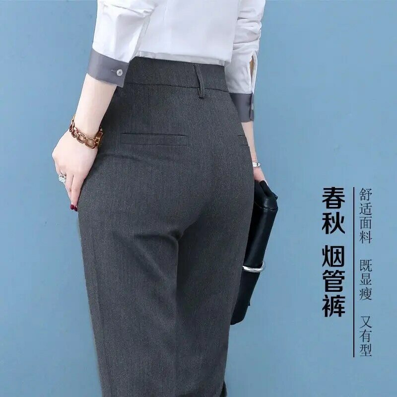 2021 nowa zimowa i jesienna damska bawełna Casual długie spodnie moda wysokiej jakości spodnie damskie
