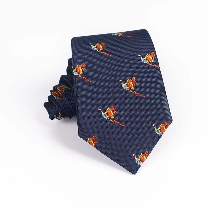 Linbaiway-Corbata con patrón de pájaro de dibujos animados para hombre, pajarita informal para vestido de fiesta, corbata de negocios para hombre, logotipo personalizado