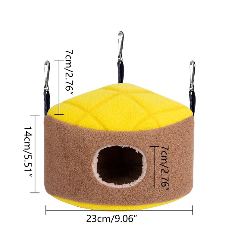 Warm Bird Nest Winter House Snuggle Hut Hanging Hammock Cage Accessories Plush Hideaway for Gerbil Small Parrot Parakeet Cockati