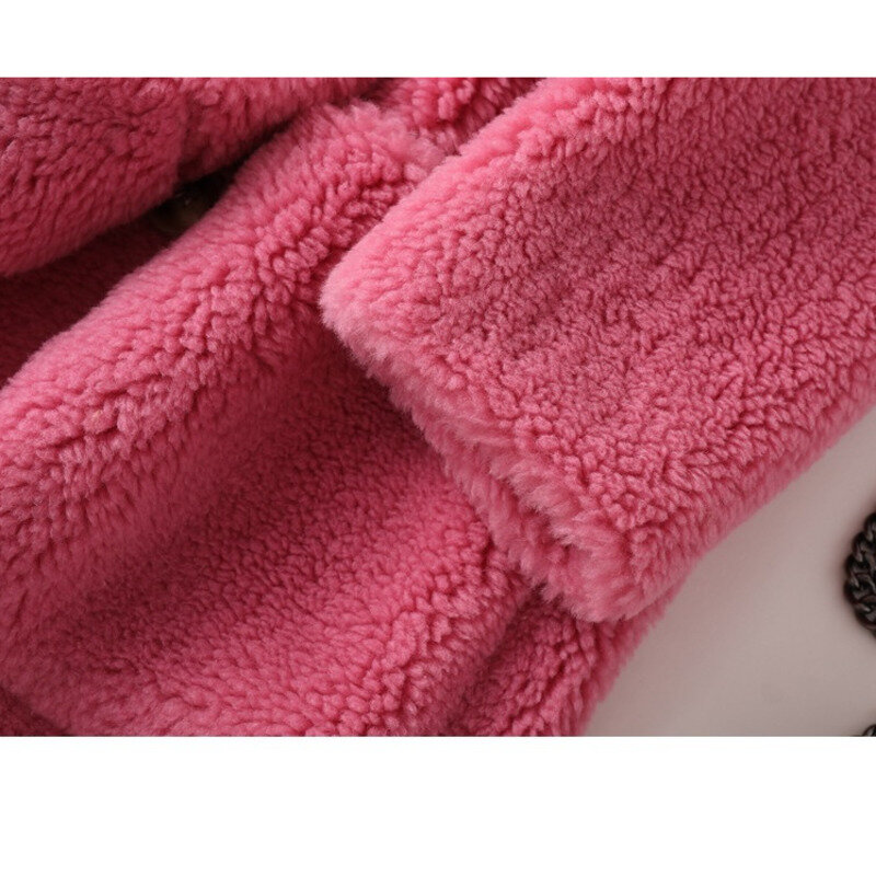 Abrigo de piel auténtica para mujer, abrigos de lana australianos de alta calidad, gruesos, cálidos, elegantes, holgados, talla grande, ropa de exterior larga, abrigo de invierno