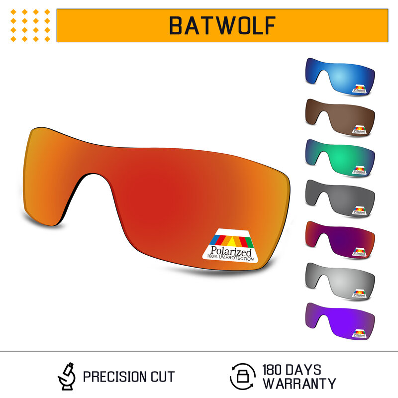 Bwake polarizado lentes de substituição para-oakley batwolf oo9101 óculos de sol quadro-várias opções