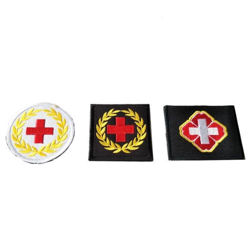 Embroidered Medic Cross Embroidery Patch Tactical Patch Decorative Badge Appliques Military Army Armband Clothing Cap Bag Patch