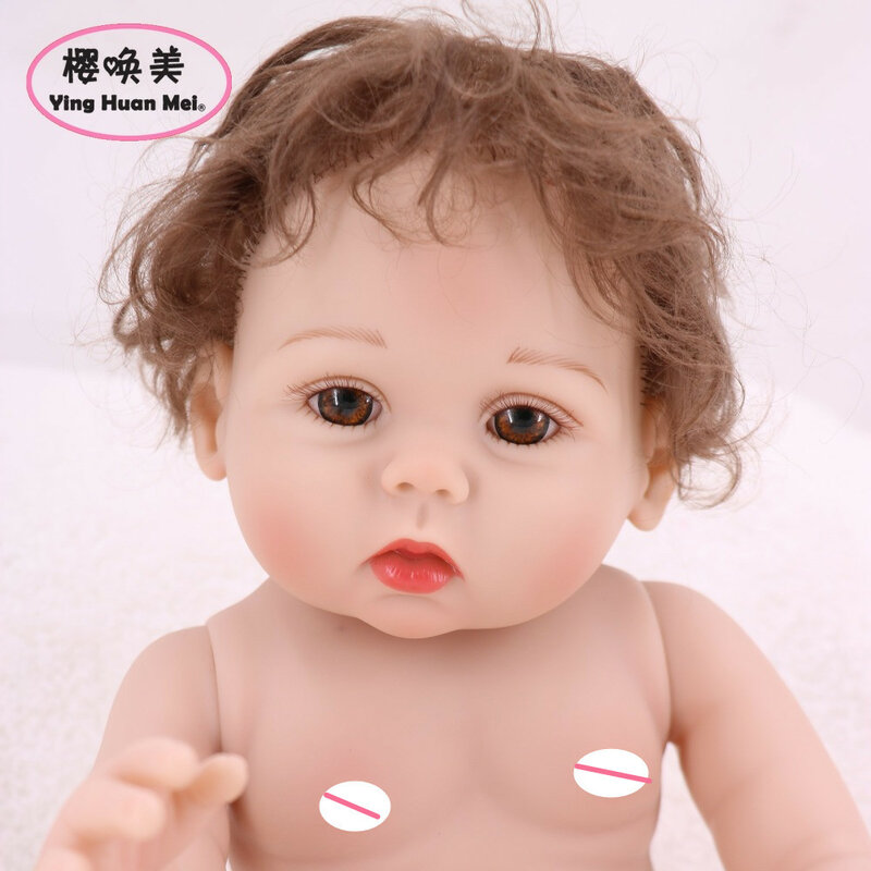 Boneca infantil de silicone reborn, corpo inteiro, 43cm, vinil, realista, brinquedo de banho, à prova d'água, corpo inteiro